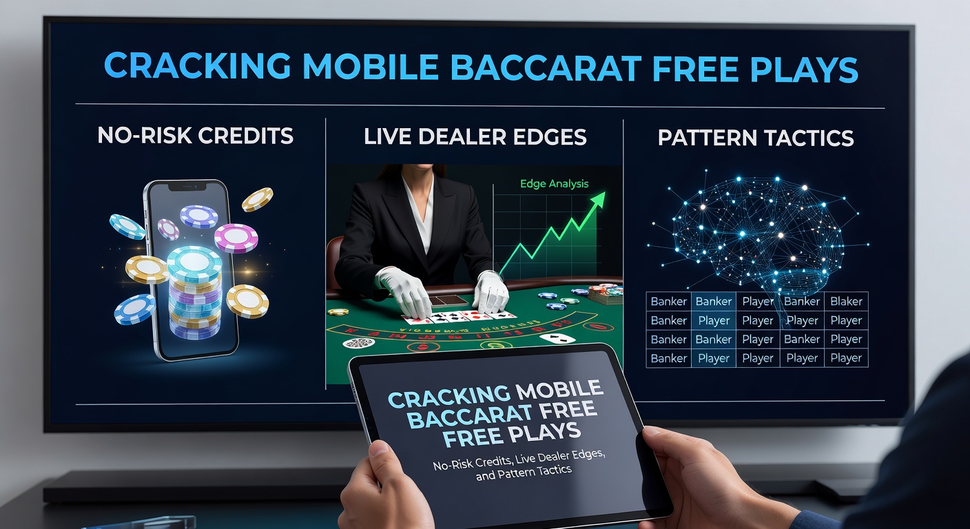 Live Dealer am Baccarat-Tisch mit Pattern-Tracking-Software auf Mobile-Gerät, risikofreie Credits im Vordergrund