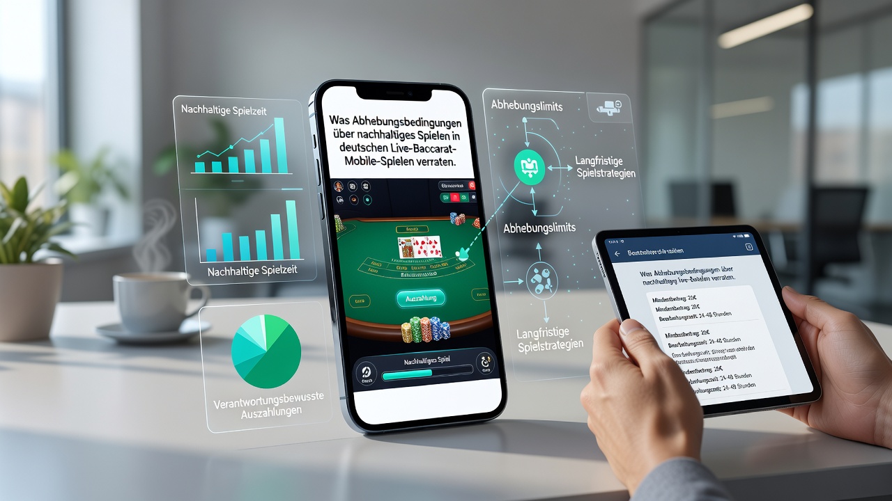 Mobile Live-Baccarat-Schnittstelle mit Auszahlungsoptionen und Nachhaltigkeitsindikatoren